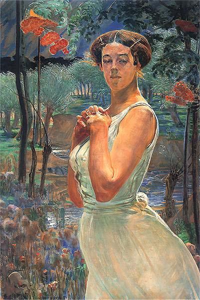 Jacek Malczewski A woman in a grove Sweden oil painting art